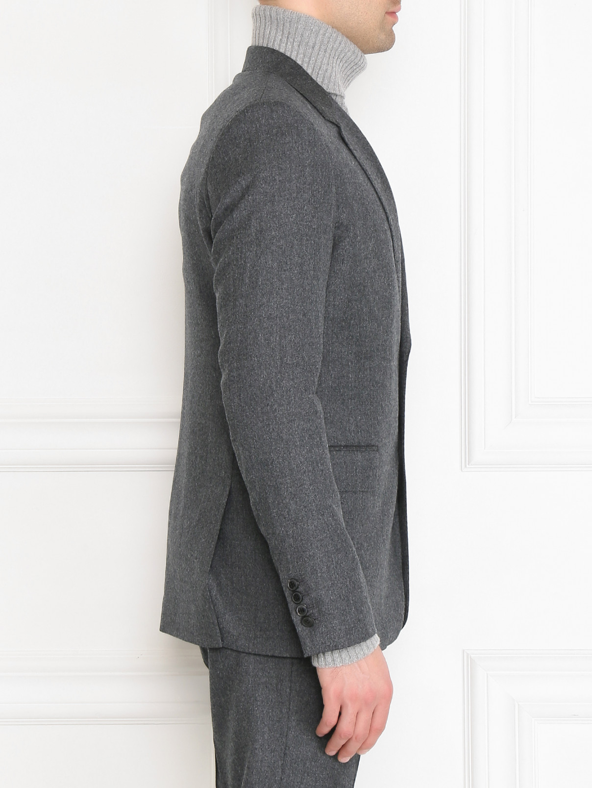 Пиджак из шерсти Ami  –  МодельВерхНиз2  – Цвет:  Серый