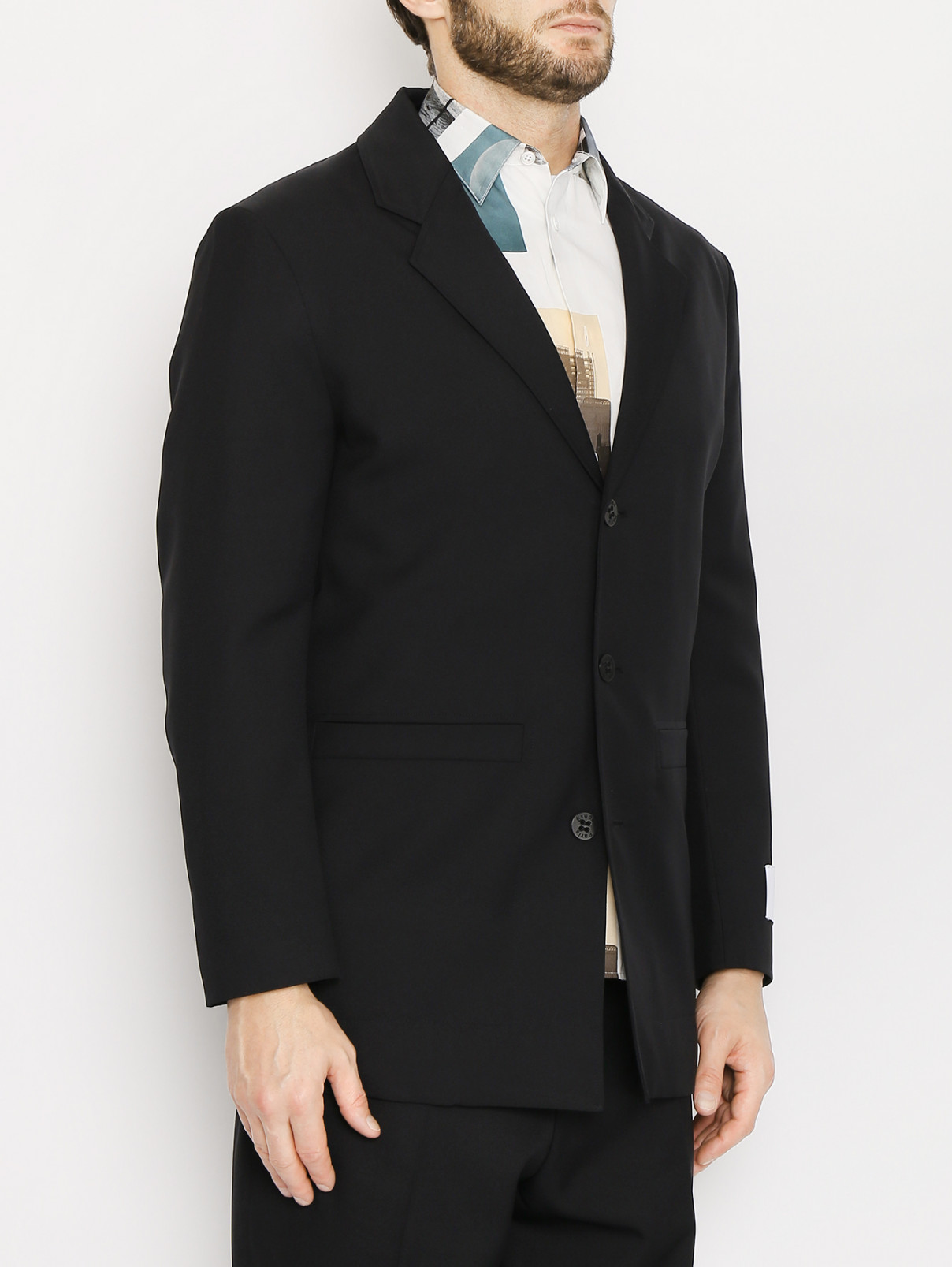 Пиджак прямого кроя с карманами Etudes  –  МодельВерхНиз  – Цвет:  Черный