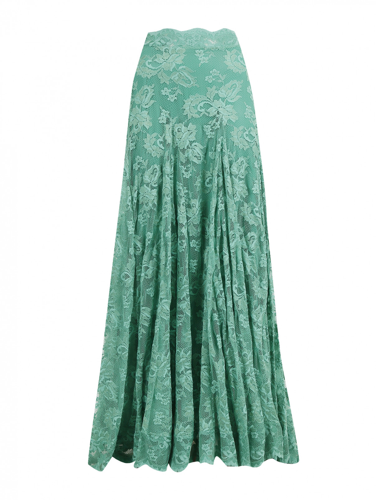 Кружевная юбка-макси Olvi's  –  Общий вид  – Цвет:  Зеленый