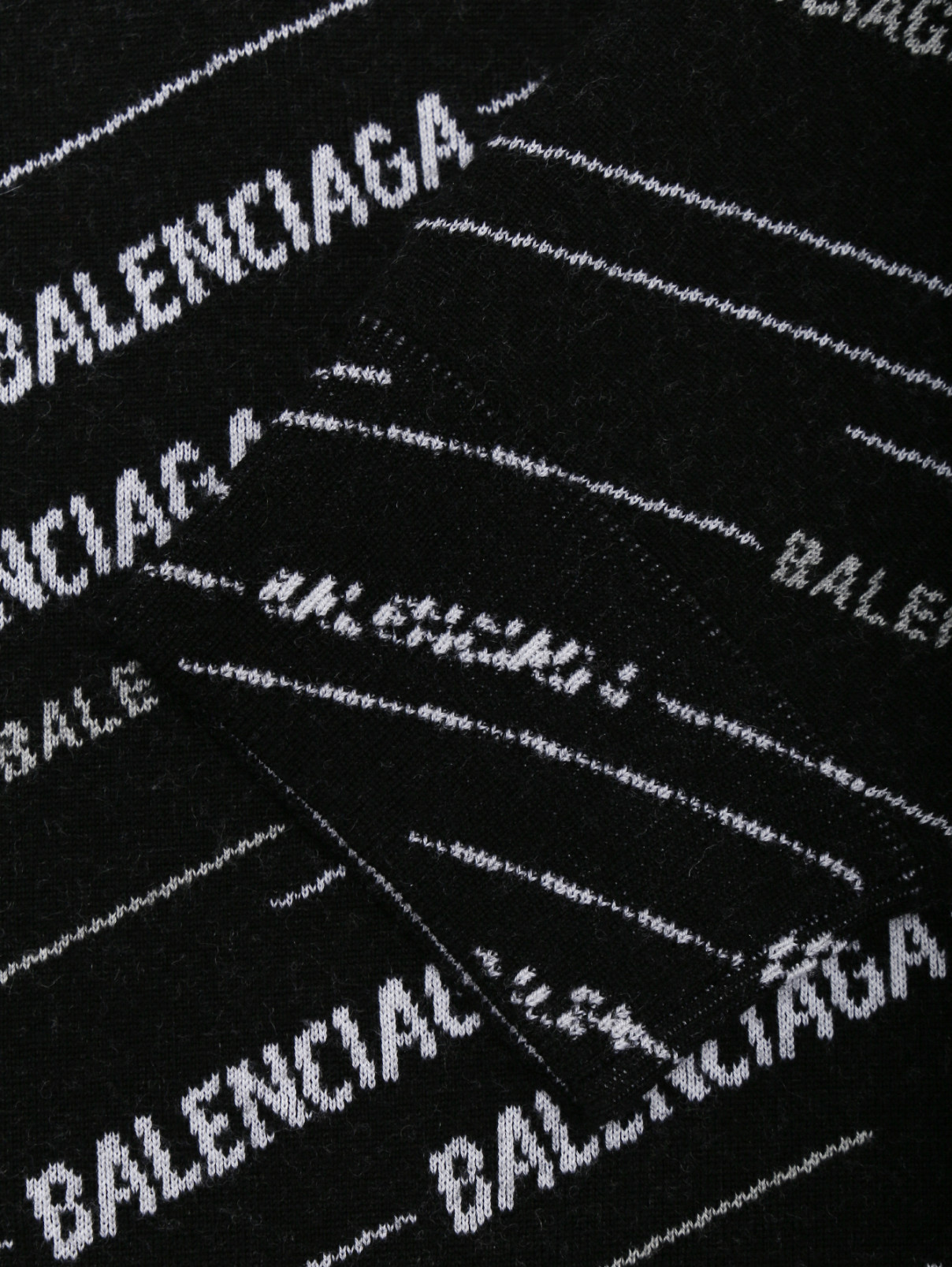 Джемпер из шерсти с принтом Balenciaga  –  Деталь1  – Цвет:  Черный