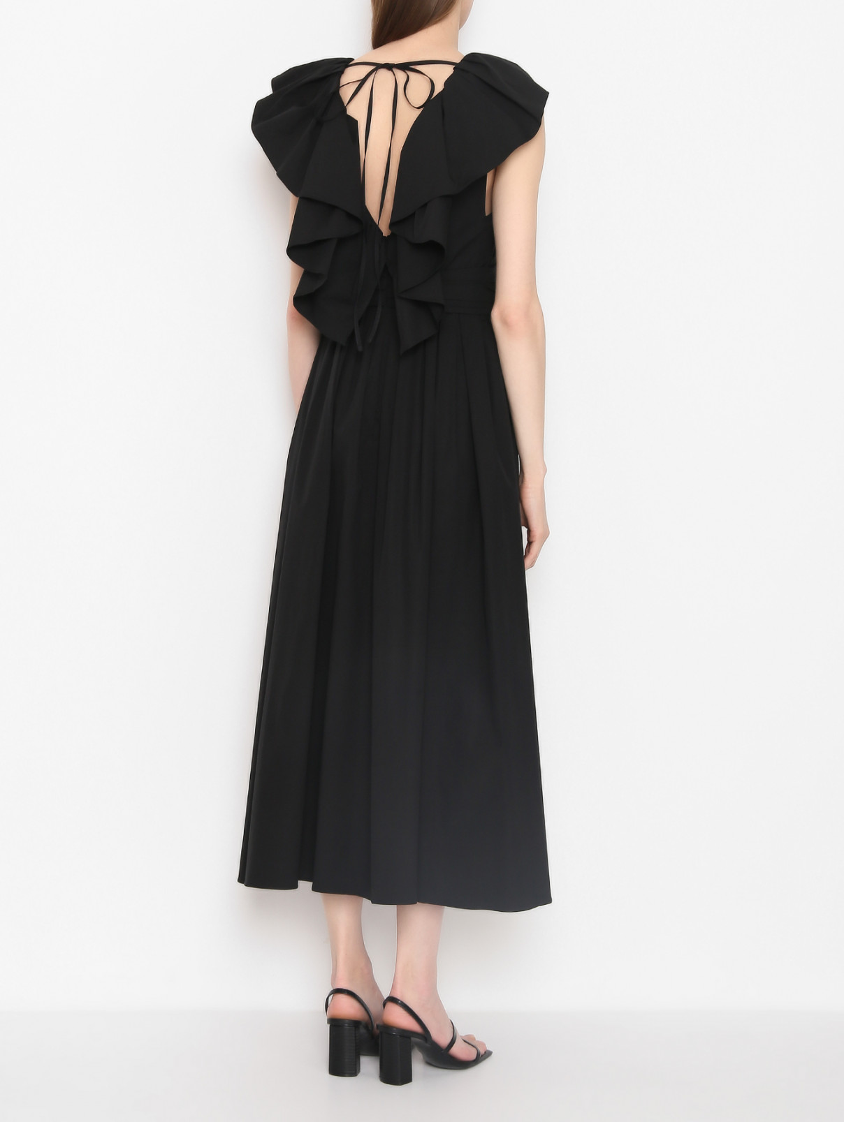 Платье-миди из хлопка Carolina Herrera  –  МодельВерхНиз1  – Цвет:  Черный