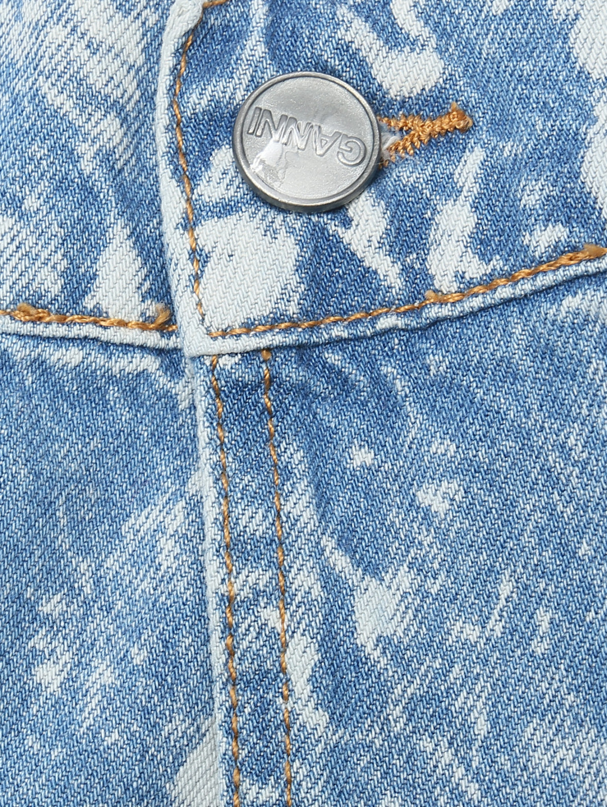Куртка из денима с узором Ganni  –  Деталь1  – Цвет:  Синий
