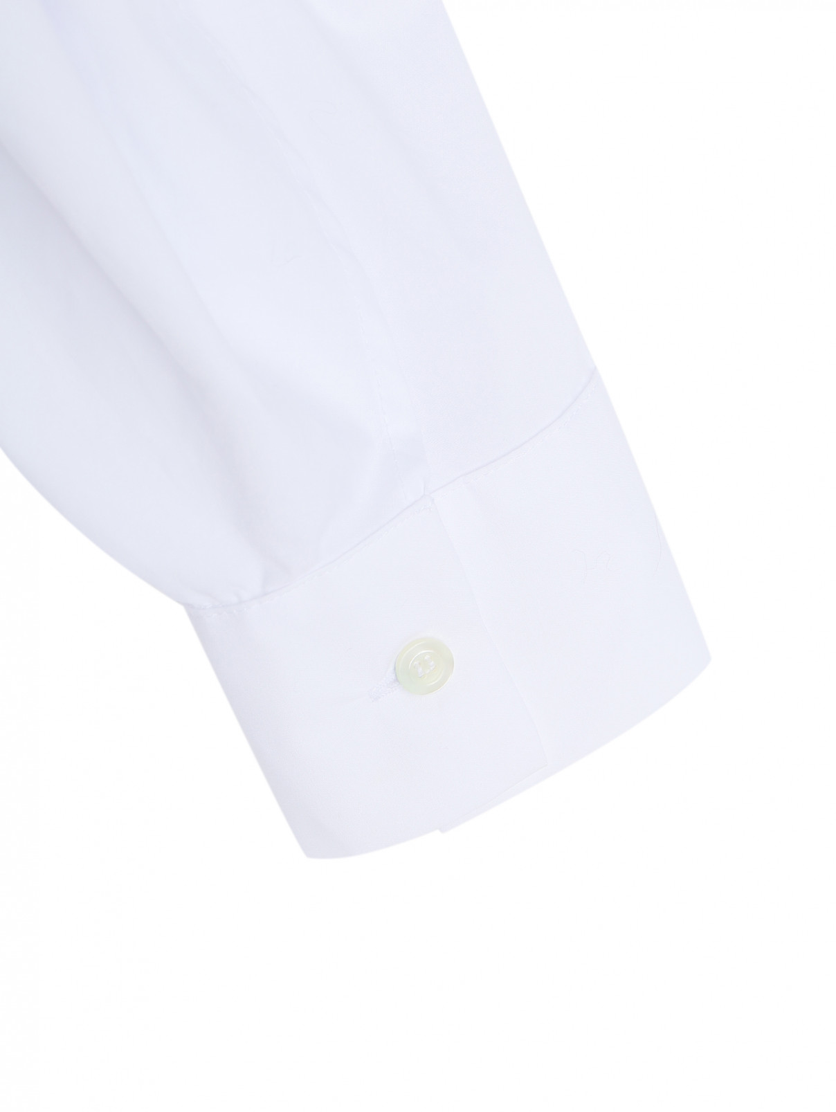 Рубашка из хлопка с объемными рукавами и металлическими аппликациями Act №1  –  Деталь1  – Цвет:  Белый