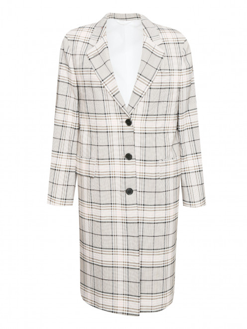 Пальто из шерсти и хлопка с узором клетка Calvin Klein 205W39NYC - Общий вид