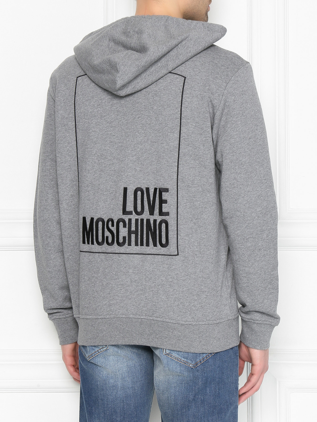 Толстовка из хлопка с капюшоном на молнии Moschino Love  –  МодельВерхНиз1