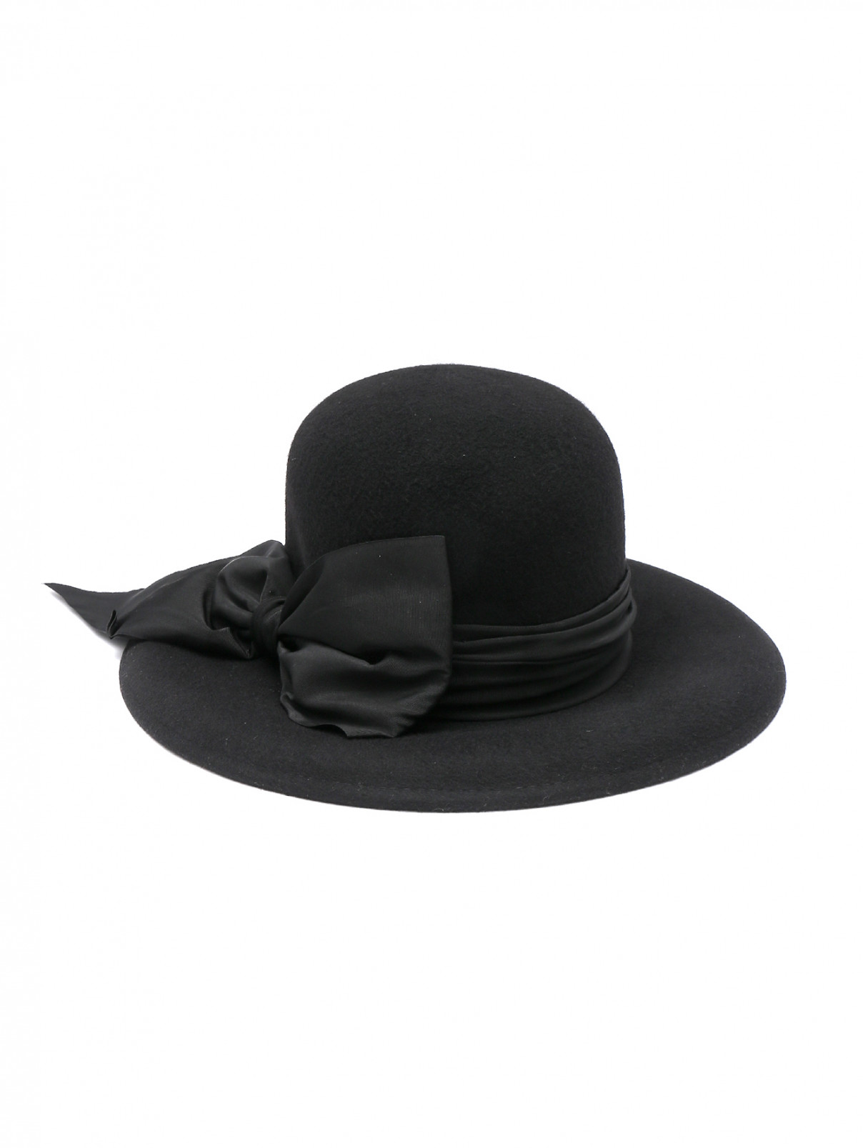 Шляпа из шерсти с  декоративным бантом Eugenia Kim  –  Общий вид  – Цвет:  Черный
