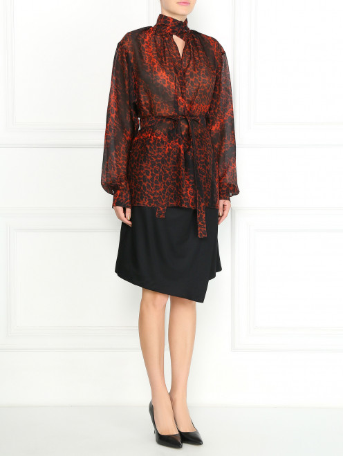 Блуза из шелка с узором  Jean Paul Gaultier - Модель Общий вид