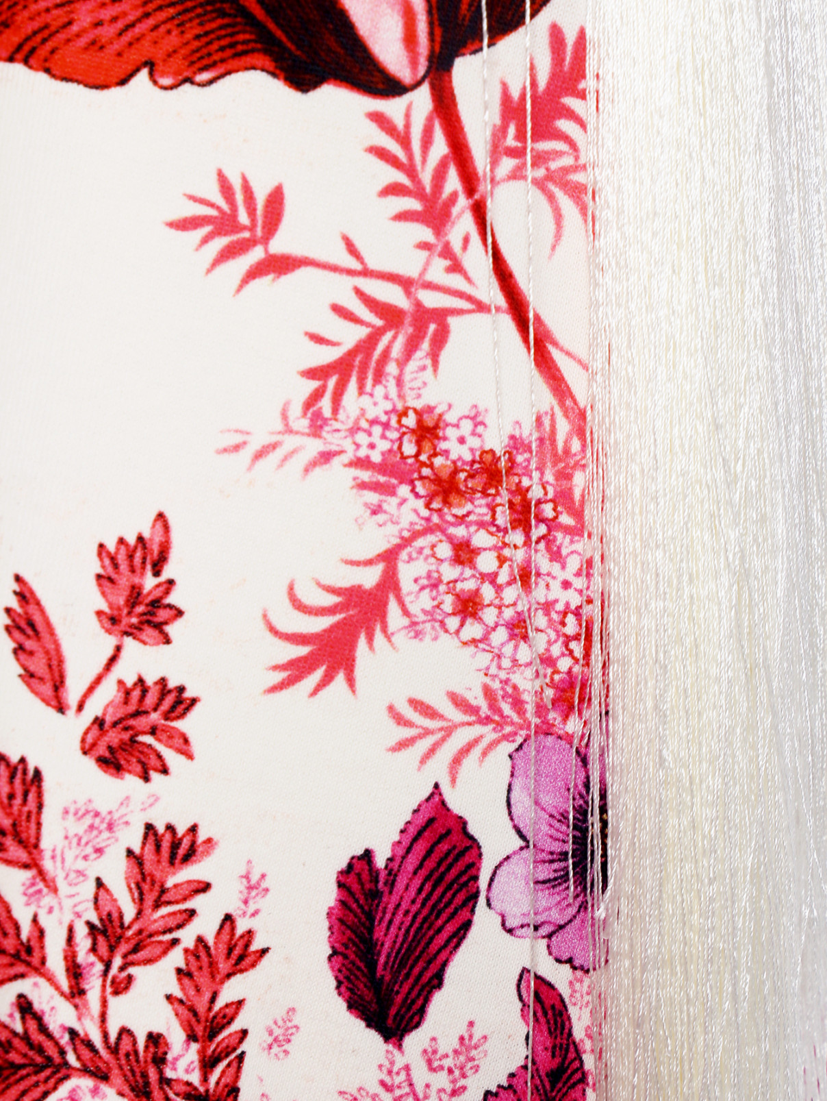 Платье с бахромой из хлопка с цветочным принтом Giamba  –  Деталь1  – Цвет:  Узор