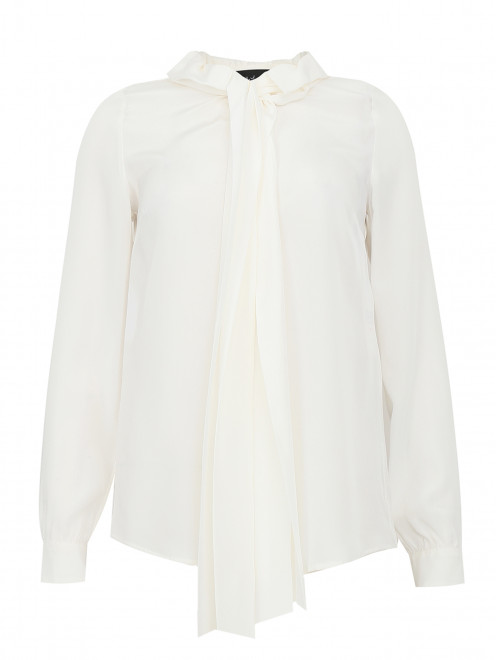 Блуза из шелка декорированная бантом - Общий вид