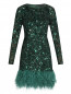 Платье декорированное пайетками и перьями Jenny Packham  –  Общий вид