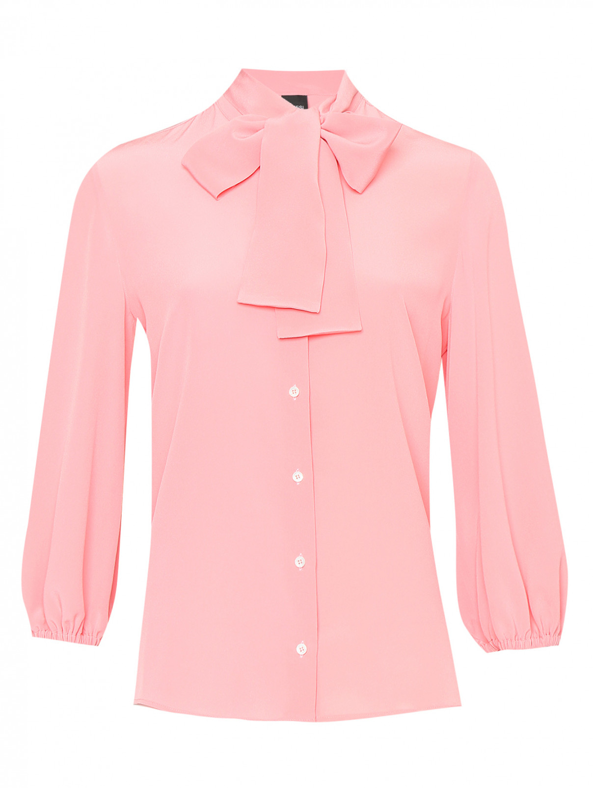 Блуза из шелка однотонная Aspesi  –  Общий вид  – Цвет:  Розовый
