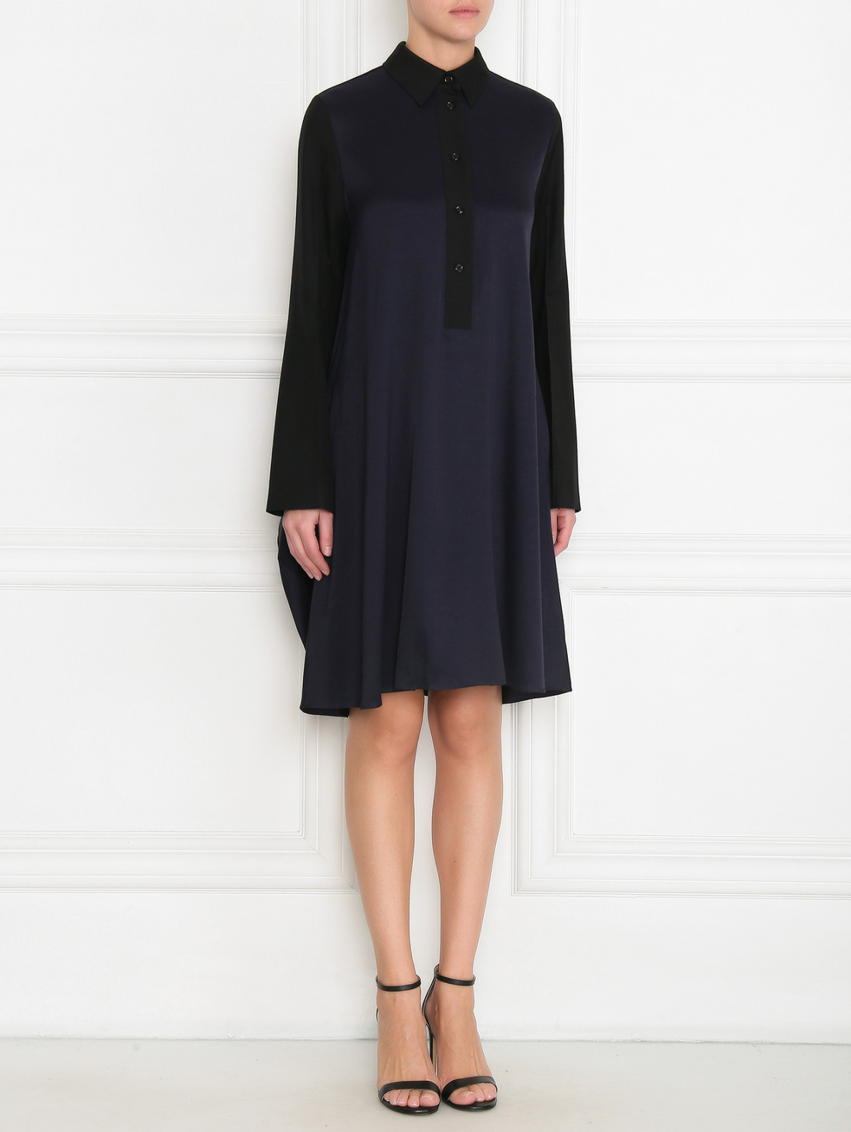 Платье-рубашка свободного кроя Nina Ricci  –  МодельВерхНиз  – Цвет:  Синий