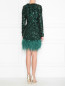 Платье декорированное пайетками и перьями Jenny Packham  –  МодельВерхНиз1