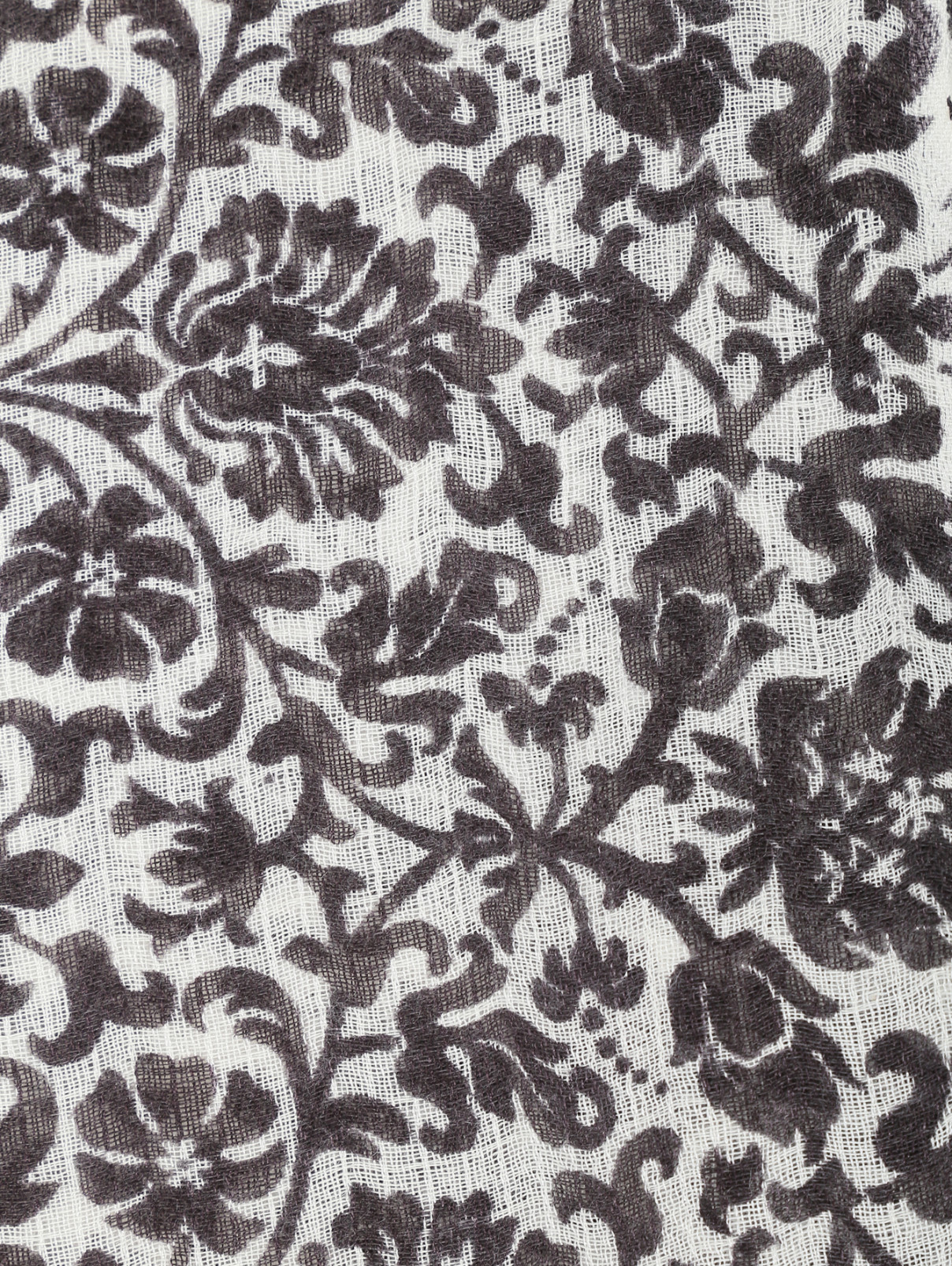 Платок из кашемира, с цветочным узором Alberotanza  –  Деталь  – Цвет:  Черный