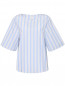 Блуза из хлопка свободного кроя с узором полоска Van Laack  –  Общий вид