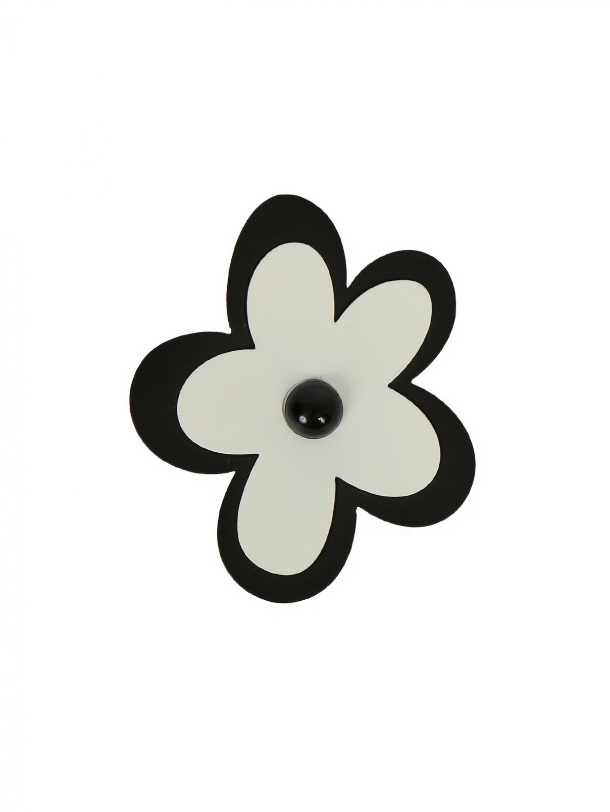Брошь из металла в форме цветка Simonetta  –  Общий вид  – Цвет:  Черный