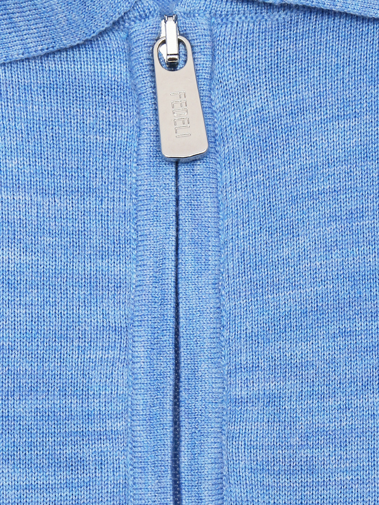 Джемпер из шерсти с воротом на молнии Fedeli  –  Деталь  – Цвет:  Синий