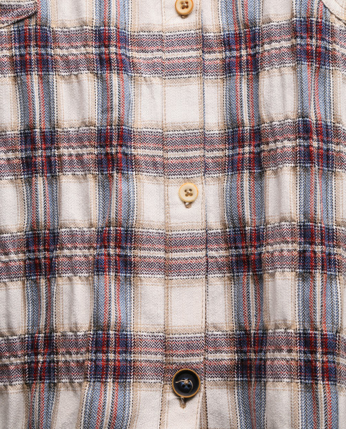 Рубашка свободного фасона из хлопка в клетку R95TH - Деталь