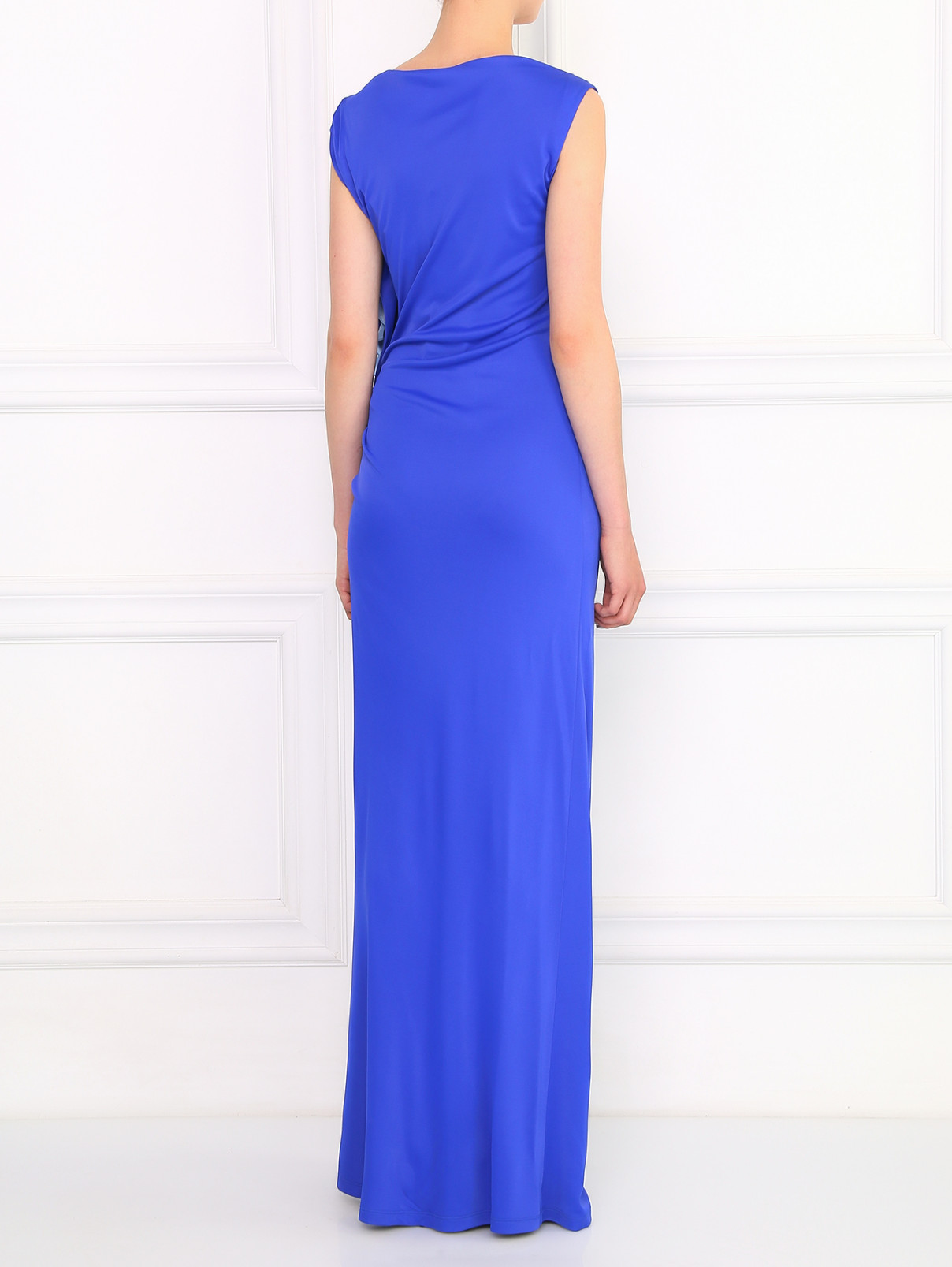 Платье-макси с драпировкой Emanuel Ungaro  –  Модель Верх-Низ1  – Цвет:  Синий