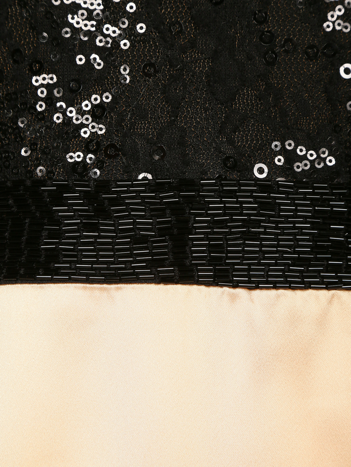 Платье-макси декорированное пайетками и стеклярусом VELOUDAKIS  –  Деталь  – Цвет:  Мультиколор