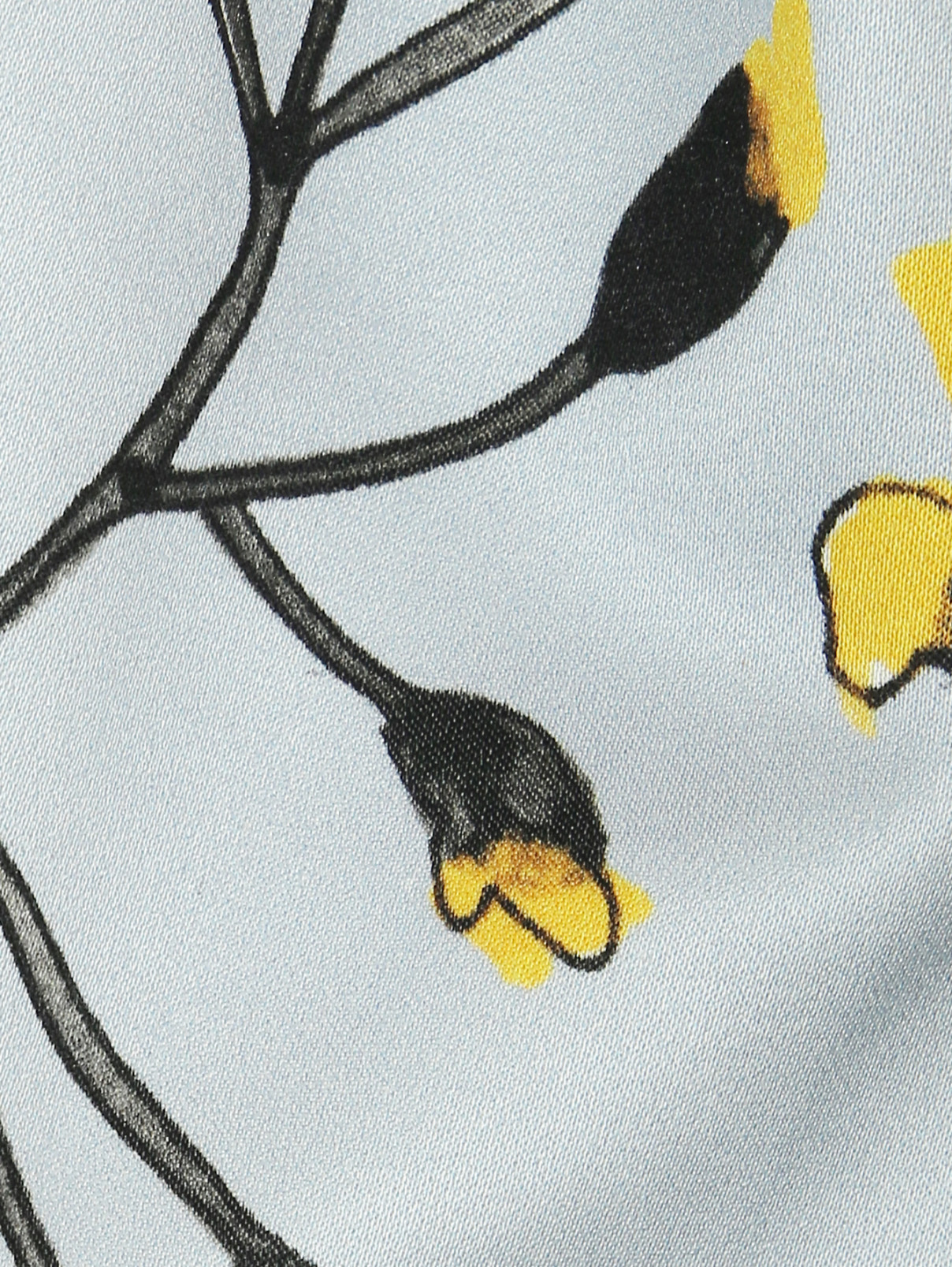 Платье из атласа с принтом и ассиметричным лифом Carolina Herrera  –  Деталь  – Цвет:  Синий