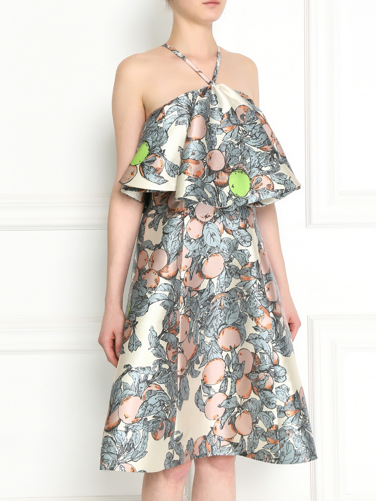 Платье-миди с узором Vika Gazinskaya  –  Модель Верх-Низ  – Цвет:  Узор