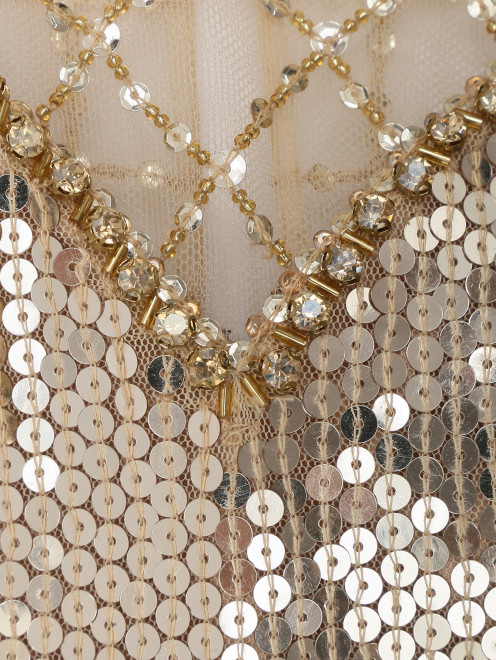 Платье в пайетках, декорированное бисером и кристаллами - Деталь1