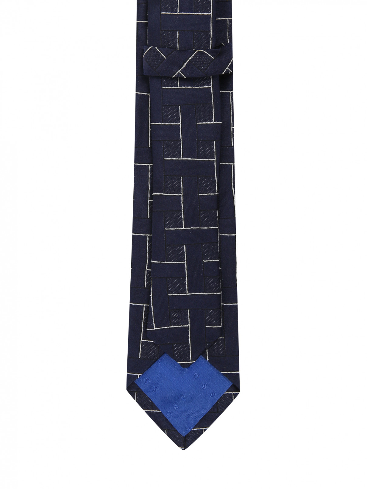 Галстук из шелка с узором Hugo Boss  –  Деталь1  – Цвет:  Синий