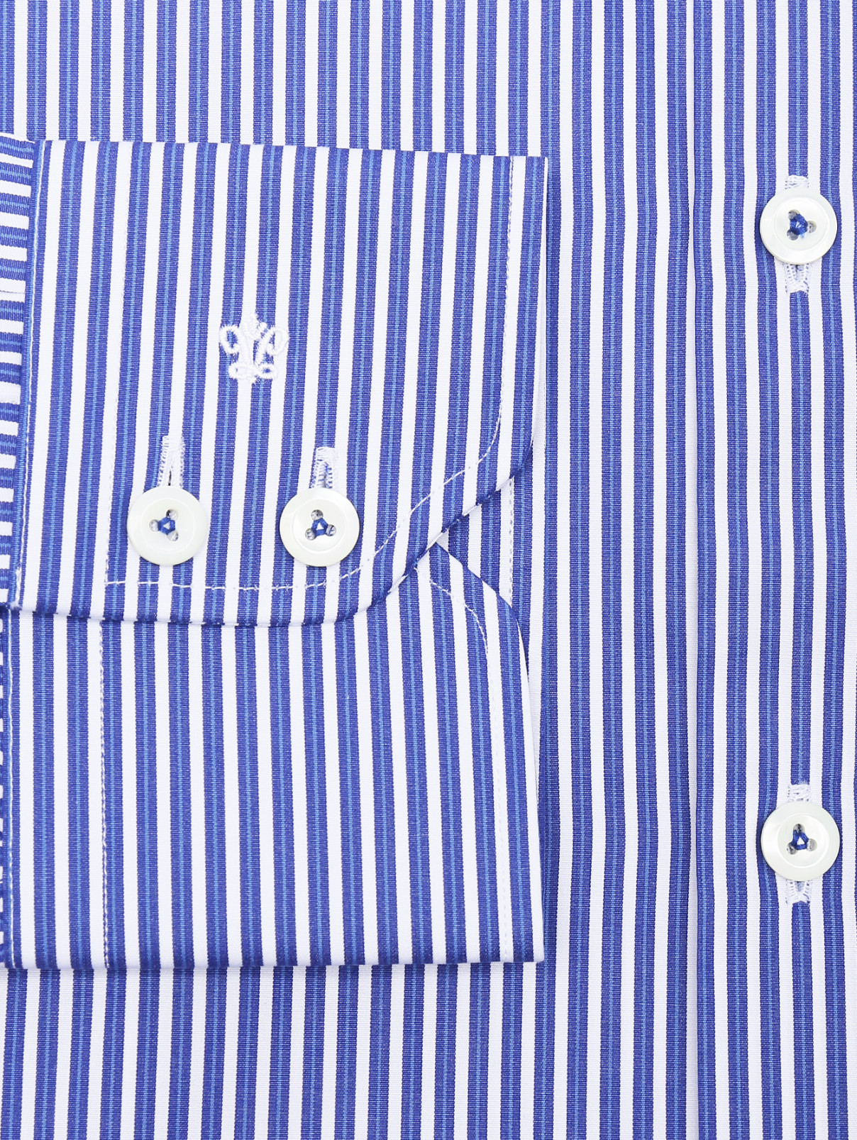 Рубашка из хлопка с узором Van Laack  –  Деталь1  – Цвет:  Синий