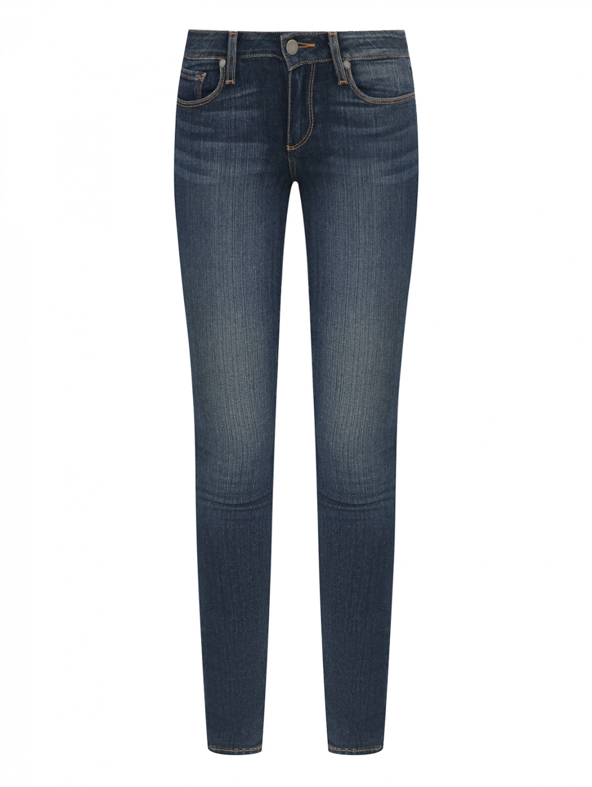 Зауженные джинсы из темного денима Paige  –  Общий вид  – Цвет:  Синий