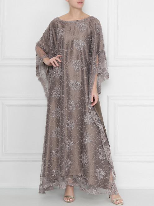  платье-макси  из сетки с вышивкой бисером  Daniela de Souza - МодельОбщийВид