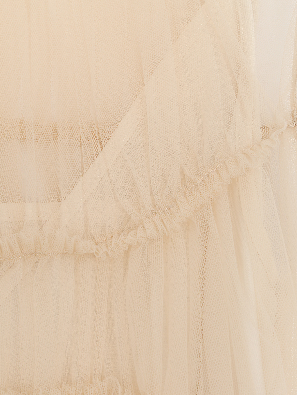 Платье-миди из сетки с драпировкой Act №1  –  Деталь  – Цвет:  Бежевый