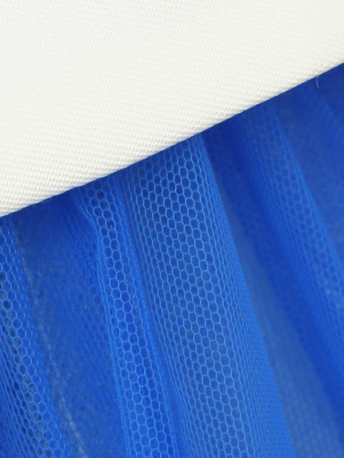 Платье-макси с  пышной юбкой из сетки Carolina Herrera  –  Деталь  – Цвет:  Синий