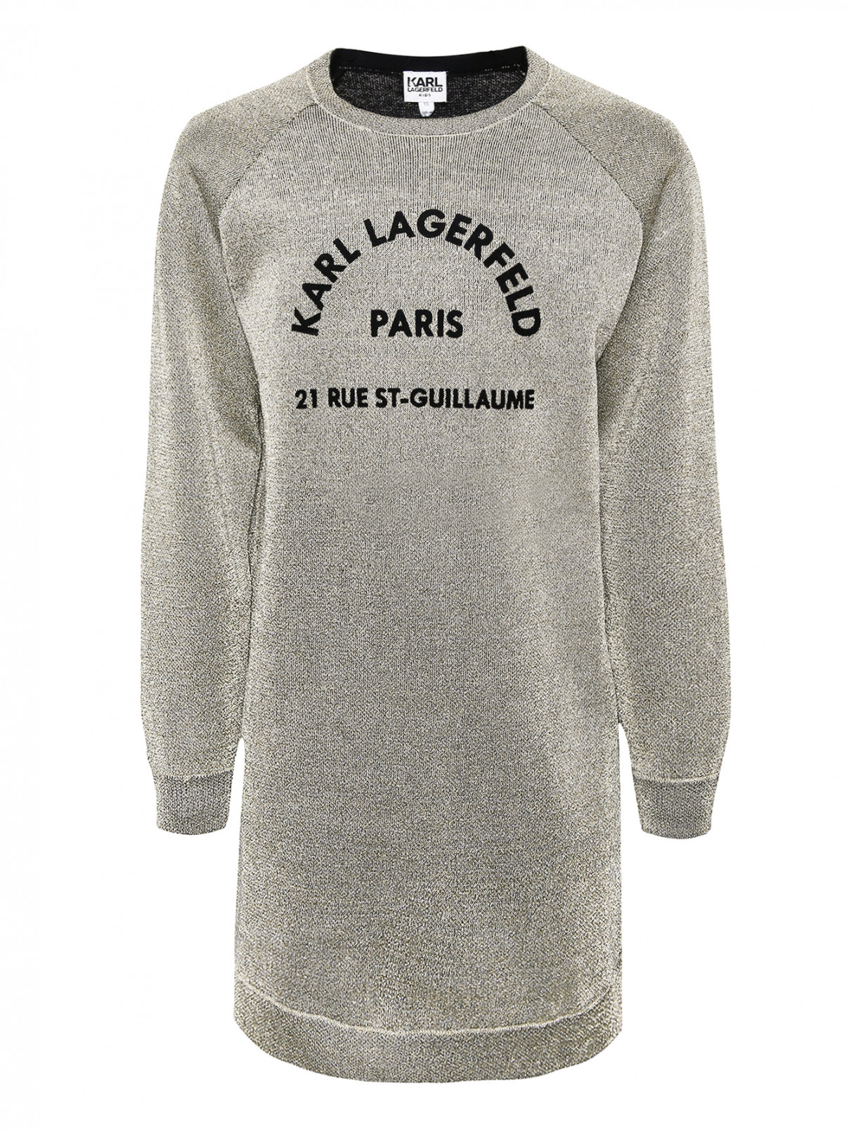 Трикотажное платье с люрексом Karl Lagerfeld  –  Общий вид  – Цвет:  Золотой