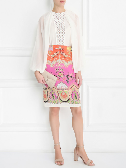 Блуза из шелка с декоративной вышивкой Giambattista Valli - Модель Общий вид