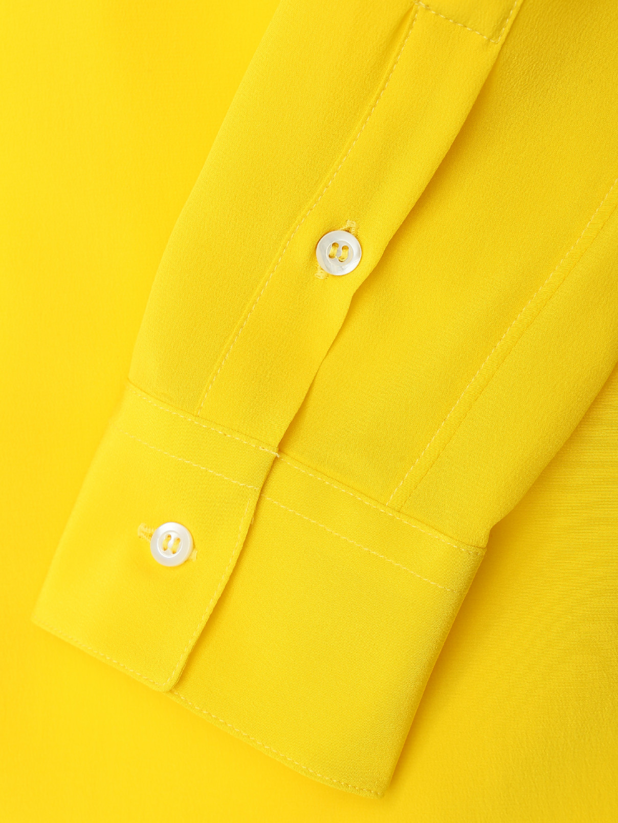 Платье рубашка из шелка прямого кроя Aspesi  –  Деталь1  – Цвет:  Желтый