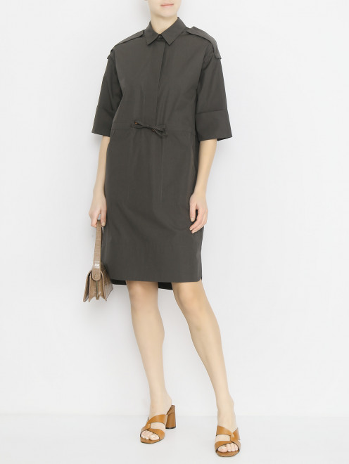 Платье из хлопка с короткими рукавами Lorena Antoniazzi - МодельОбщийВид