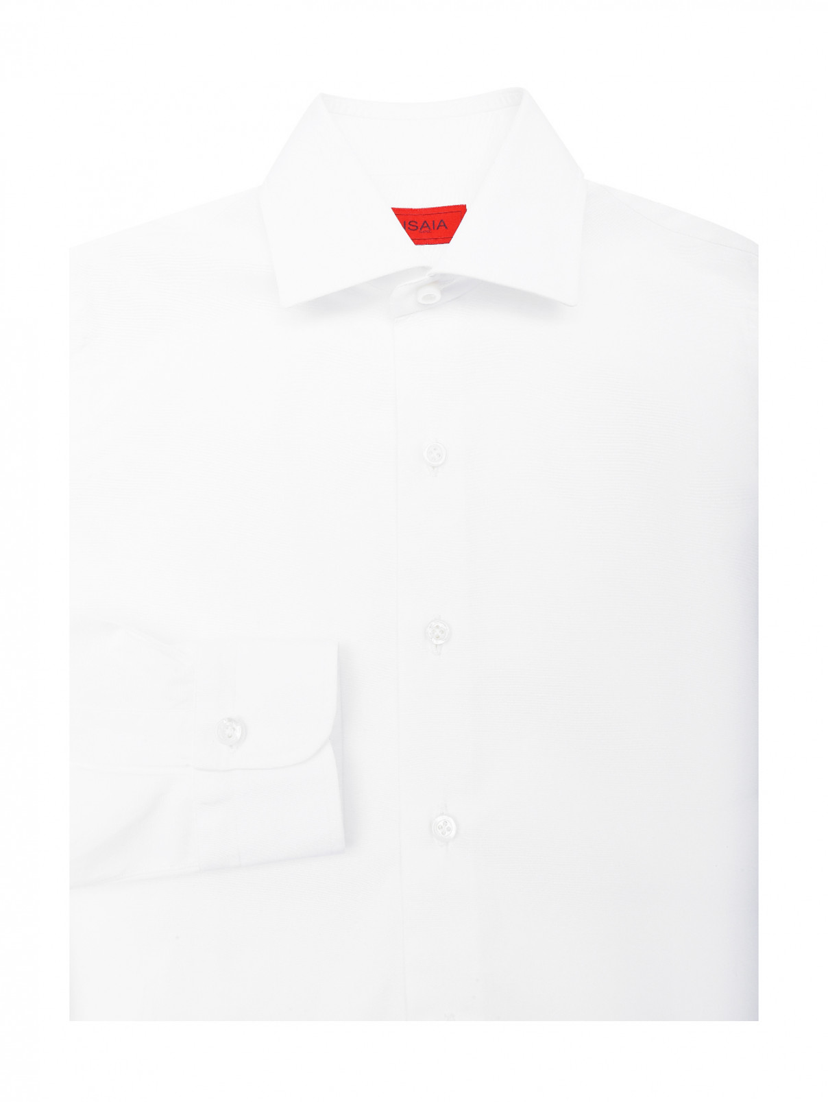 Рубашка из хлопка Isaia  –  Общий вид  – Цвет:  Белый