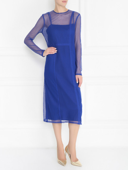 Платье-миди из хлопка DKNY - Модель Общий вид