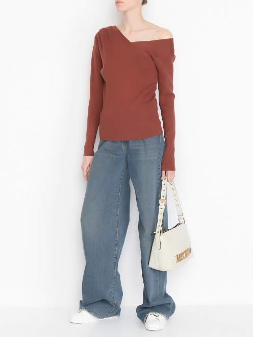 Широкие джинсы из смешанного хлопка - МодельОбщийВид